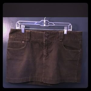 Brown corduroys mini skirt, size 12